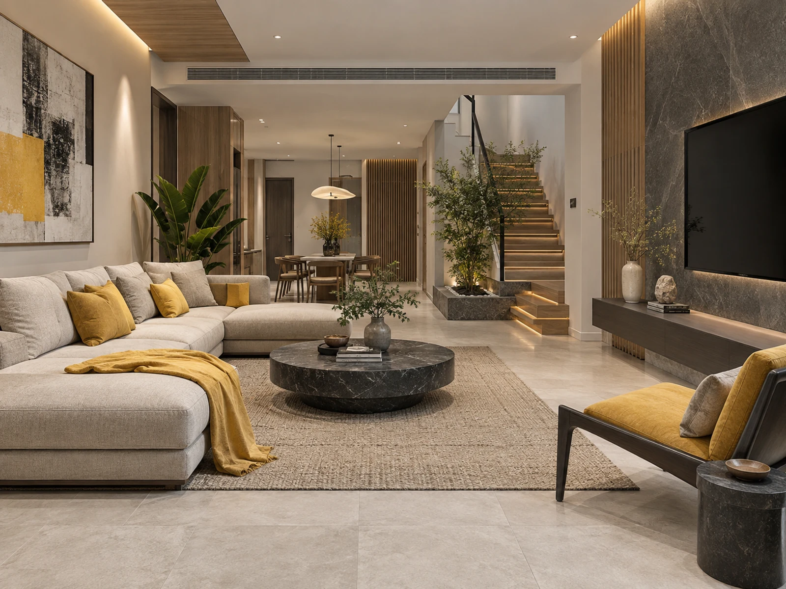 Villa hiện đại không gian mở — phòng khách