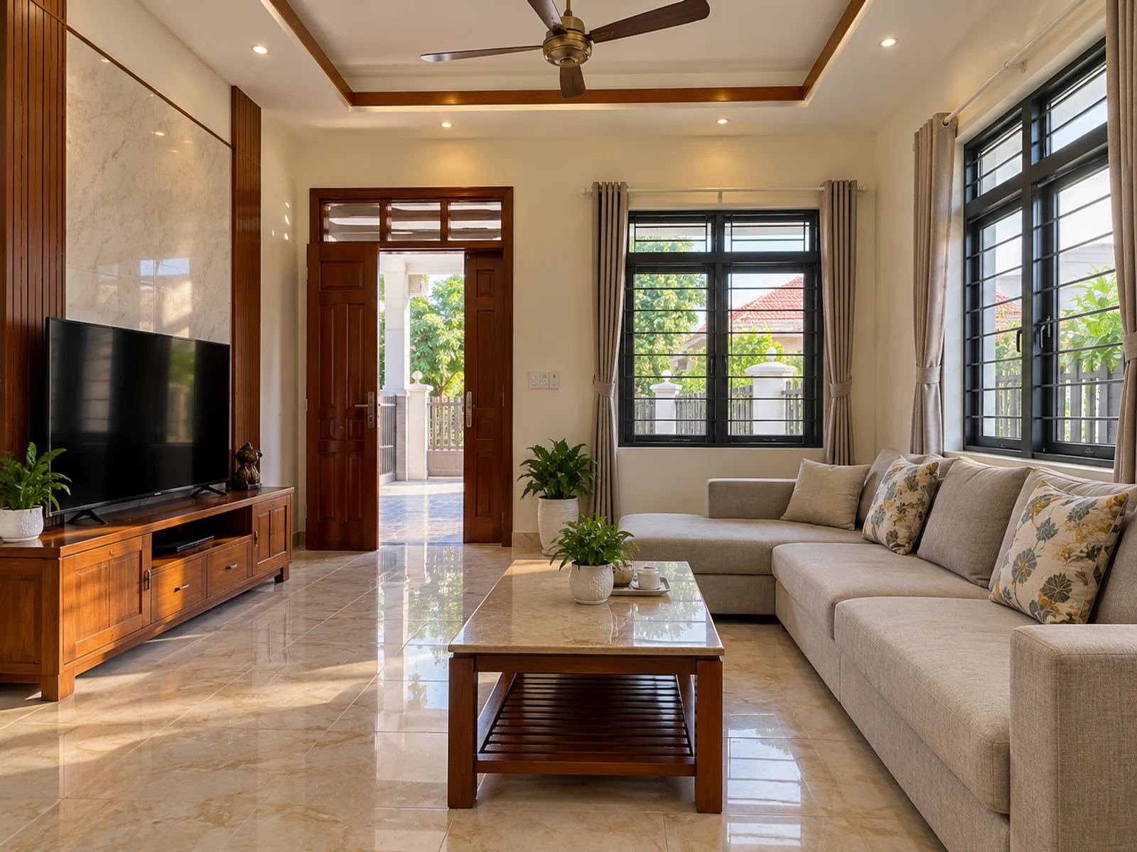 Biệt thự mái Thái 2 tầng sân vườn rộng — phong khach