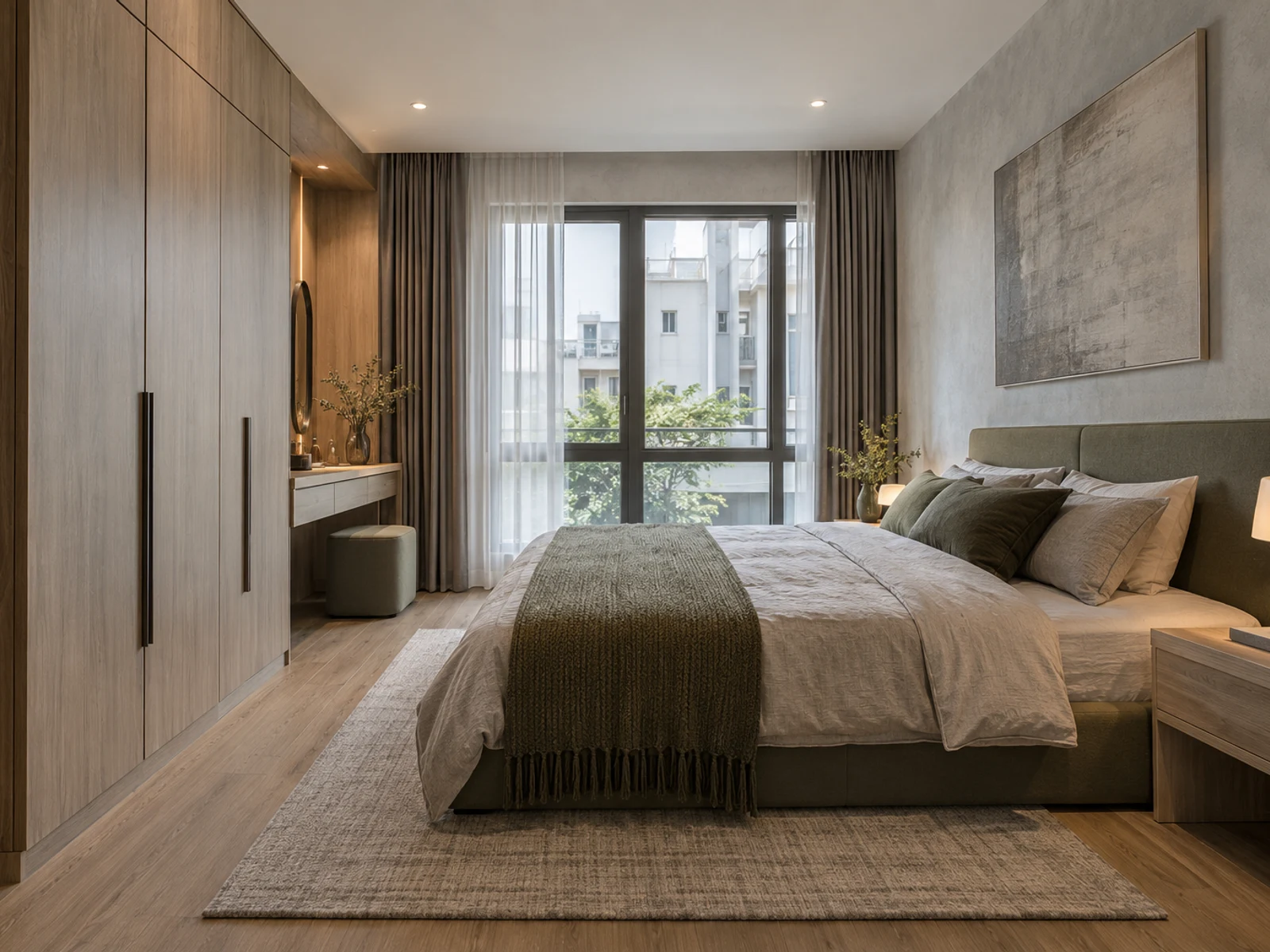 Nhà 3 tầng tone xám tối giản — phòng khách