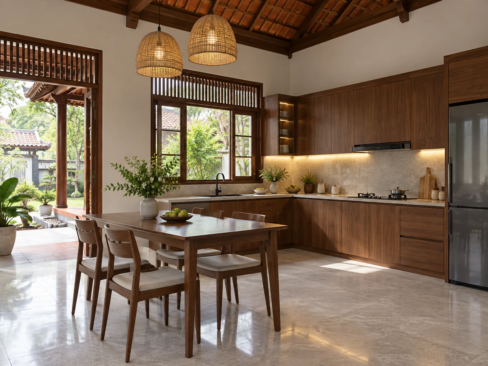 Biệt thự mái Thái 2 tầng ấn tượng với mái ngói xanh — bep ban an
