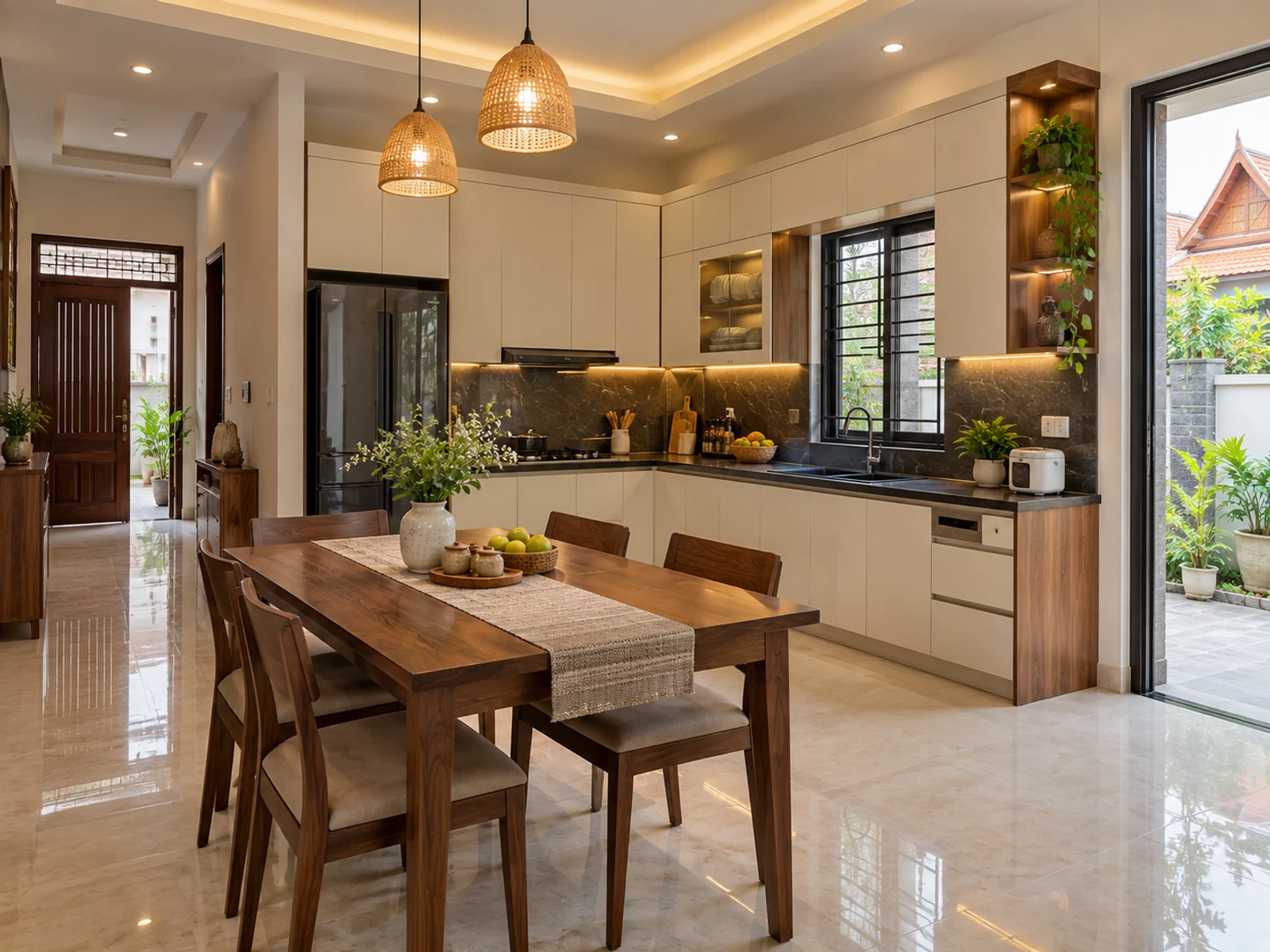 Biệt thự mái Thái 1 tầng ngói xám — bep ban an