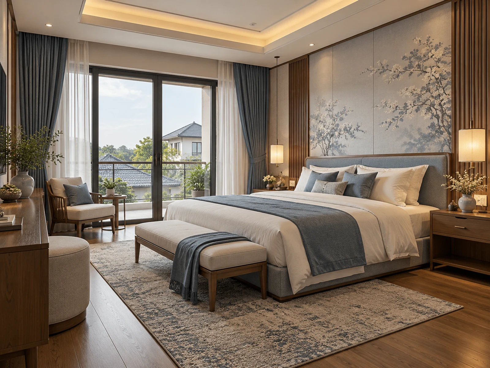 Nhà mái Nhật 2 tầng có giếng trời và tiểu cảnh — phong ngu master