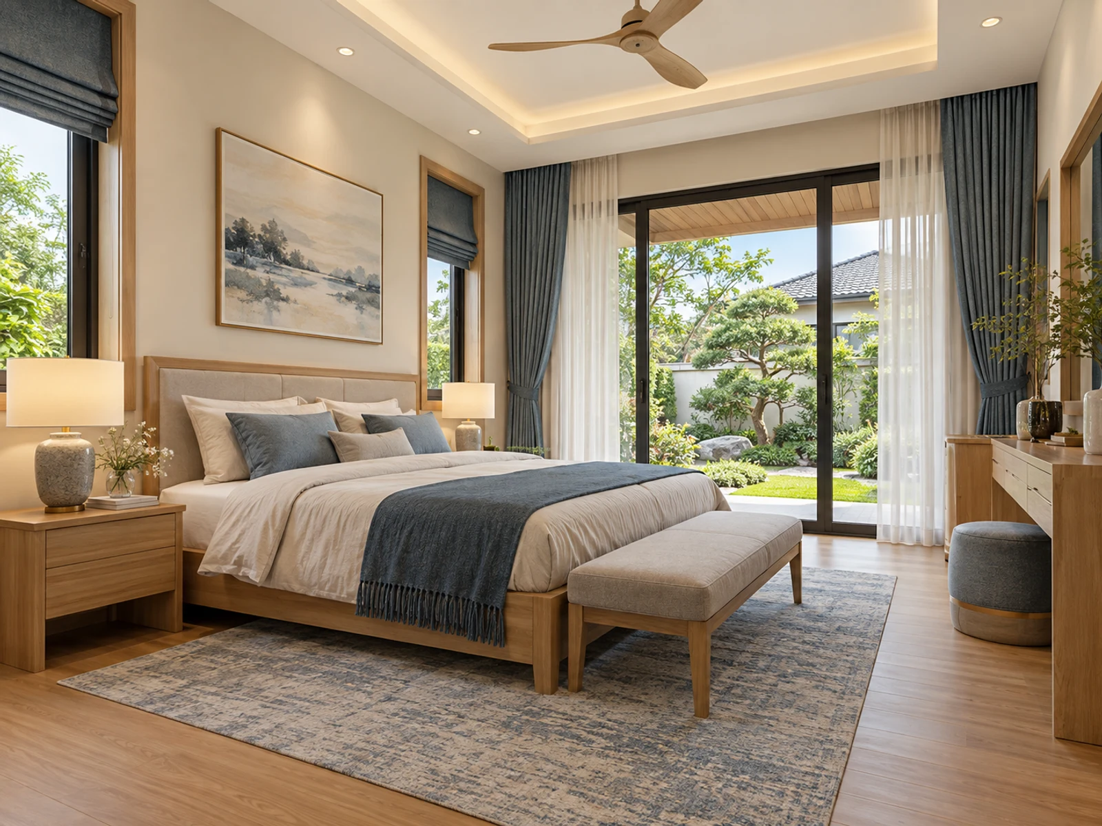Thiết kế nhà mái Nhật 1 tầng sân vườn — phong ngu master