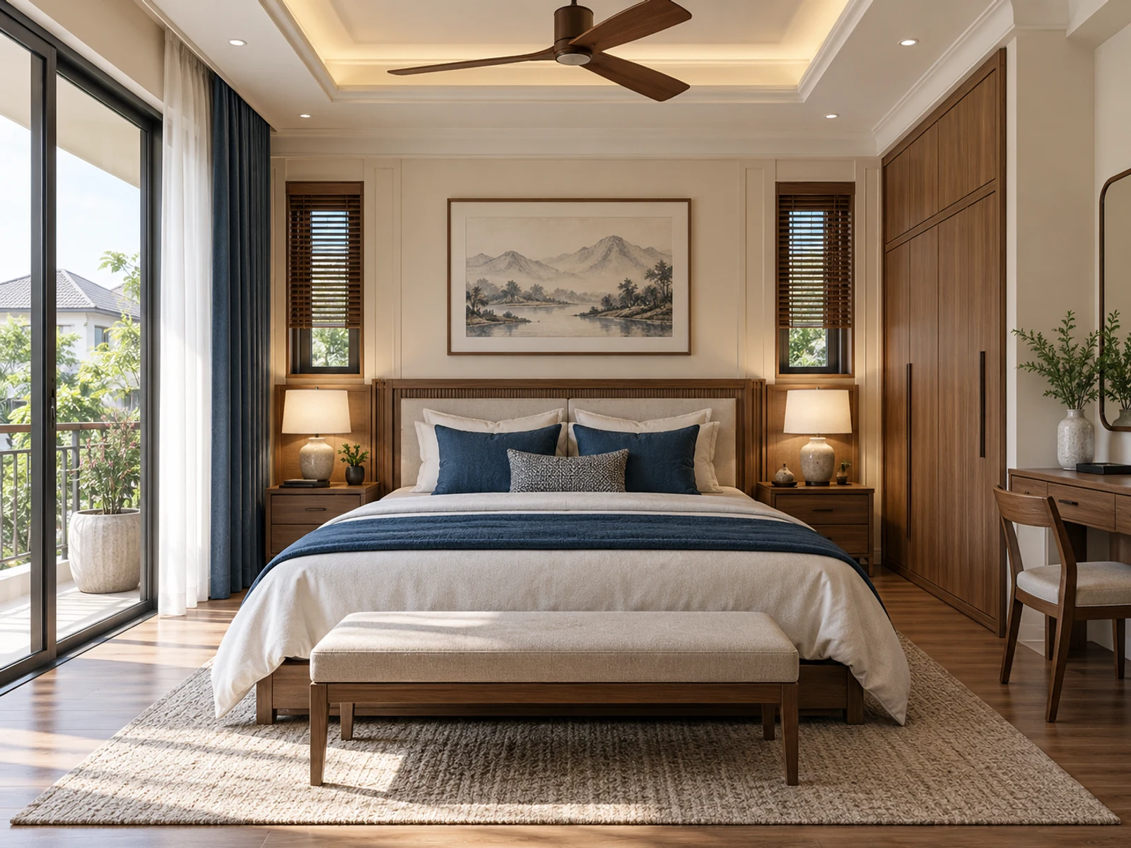 Nhà mái Nhật 3 tầng tường trắng gỗ ốp — phong ngu master