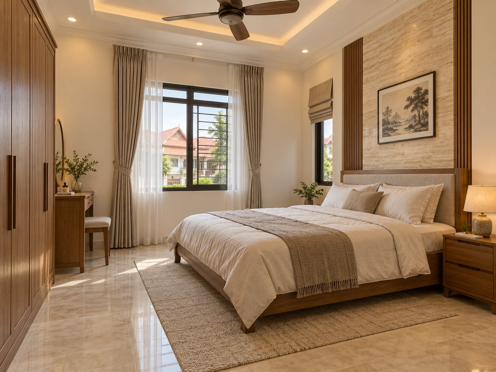 Nhà mái Thái 2 tầng chữ L ban công thoáng — phong ngu master