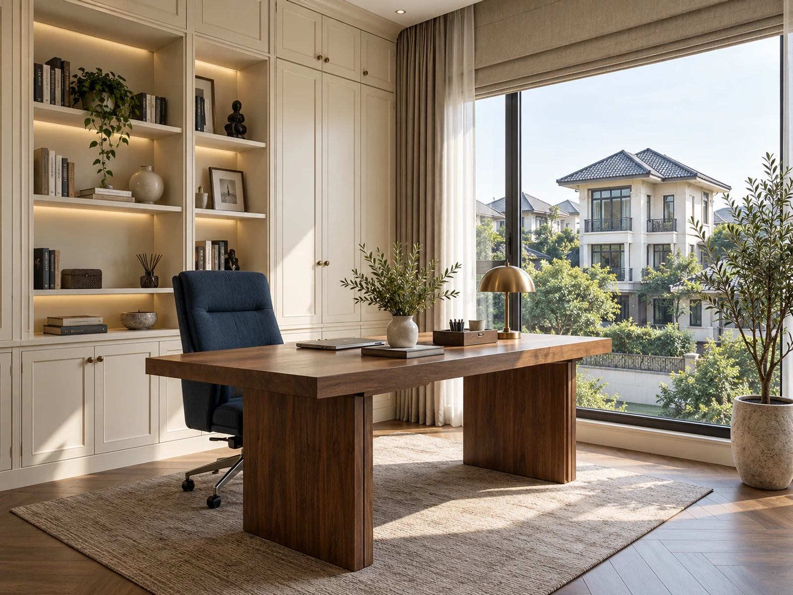Nhà mái Nhật 3 tầng tường trắng gỗ ốp — goc lam viec