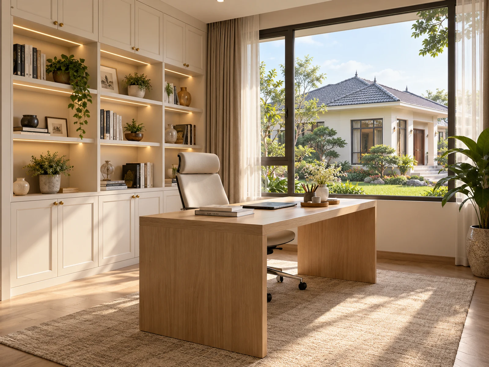 Thiết kế nhà mái Nhật 1 tầng sân vườn — goc lam viec