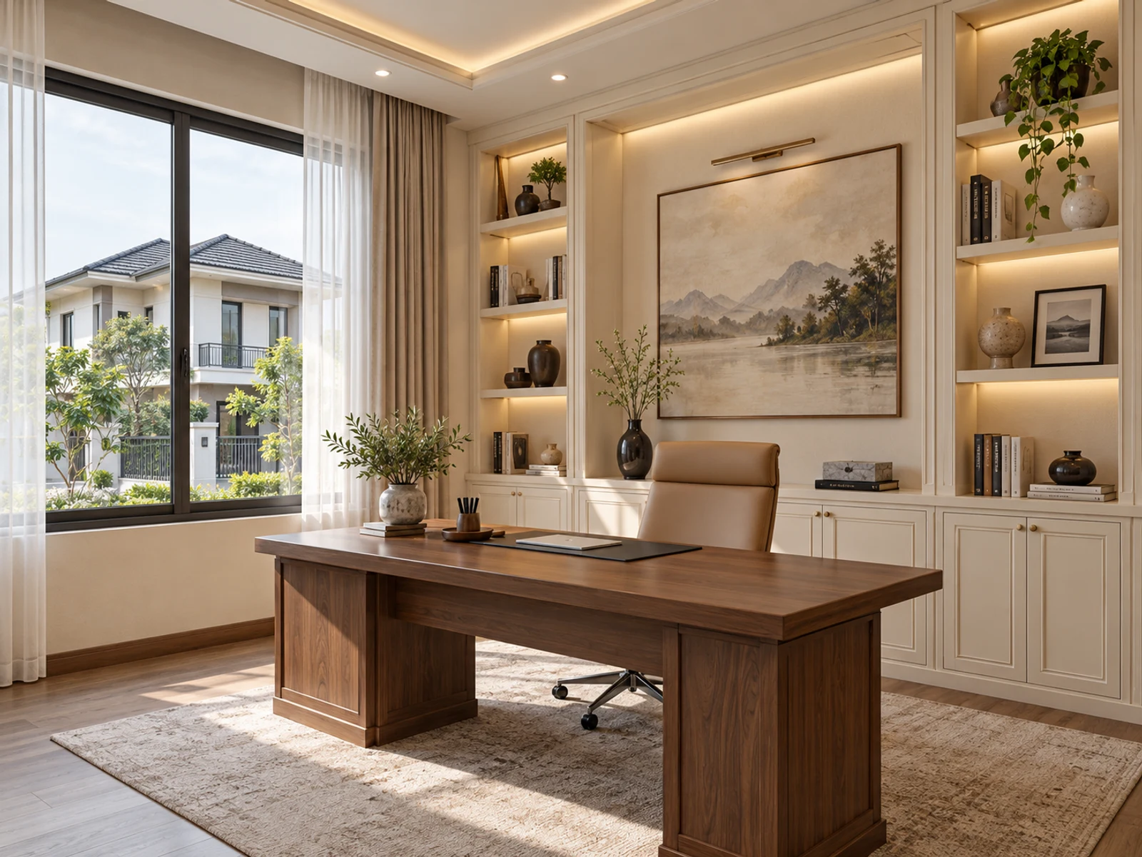 Nhà mái Nhật 2 tầng có sân thượng xanh — goc lam viec