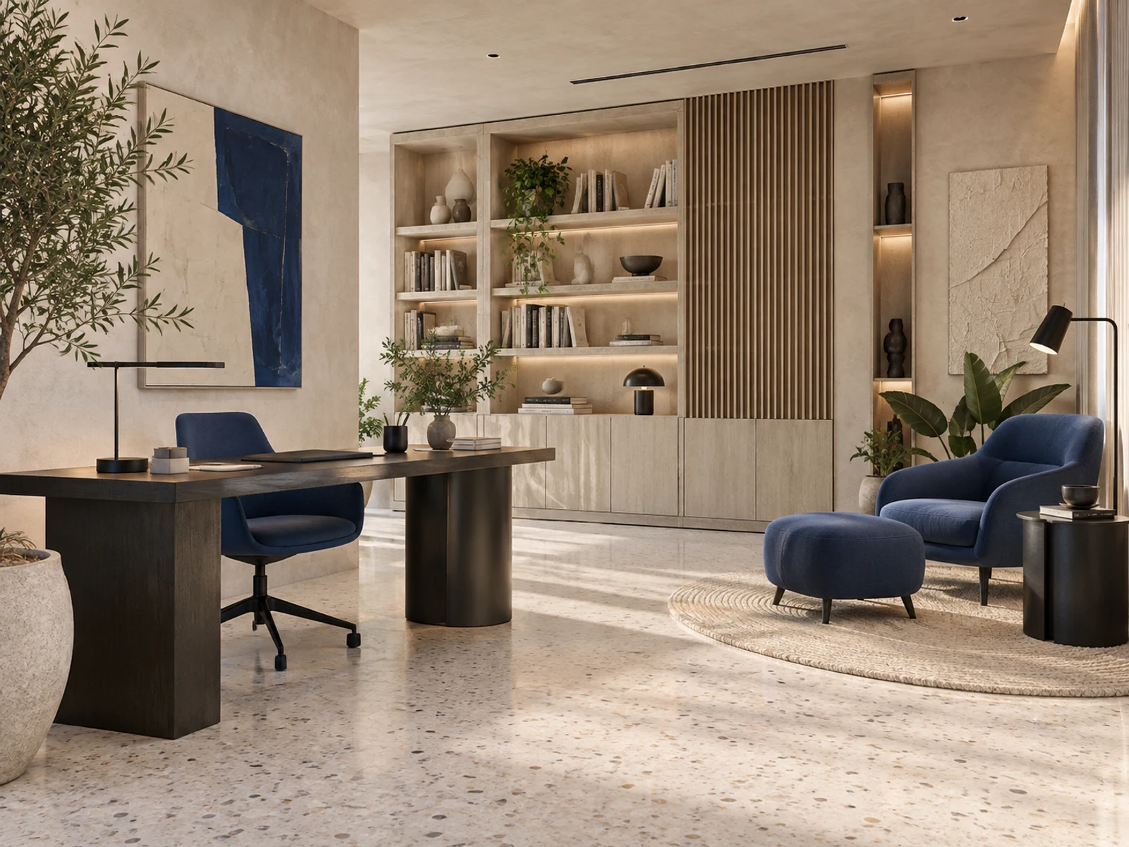 Biệt thự hiện đại anh Tiến tại Đông Anh — góc làm việc