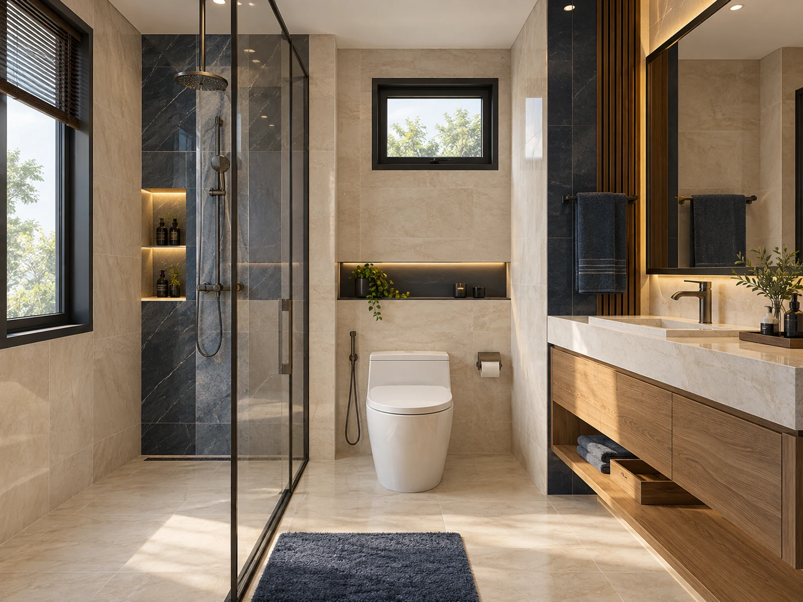 Nhà mái Nhật 3 tầng tường trắng gỗ ốp — phong tam