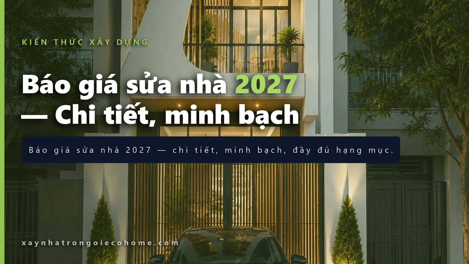 Mẫu chi phí xây nhà 60m2 tham khảo