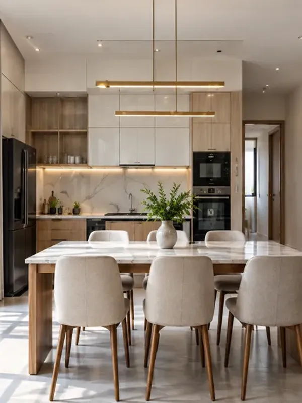Phòng khách nhà hiện đại — sofa lớn và ánh sáng tự nhiên tràn ngập