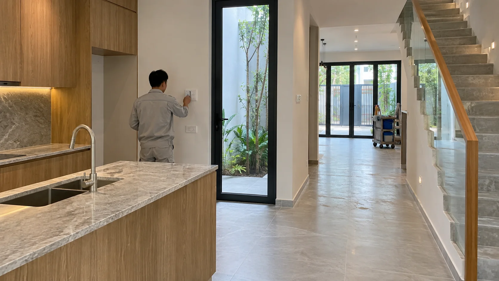 kiểm tra công tắc và ổ cắm trong nhà đã hoàn thiện trước khi bàn giao