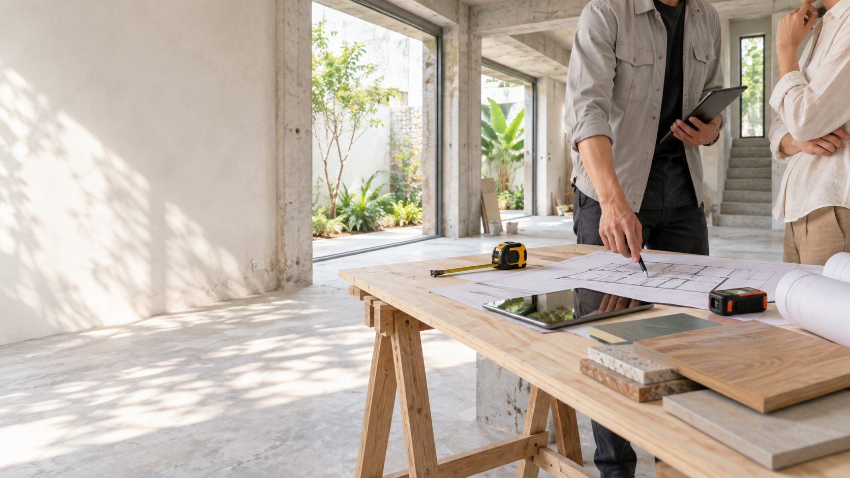 KTS khảo sát hiện trạng và trao đổi bản vẽ tại công trình